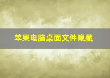 苹果电脑桌面文件隐藏