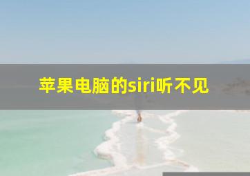 苹果电脑的siri听不见