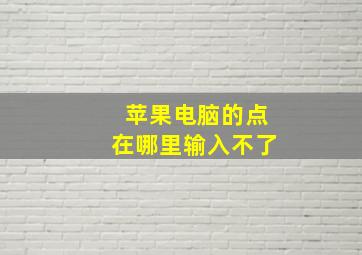 苹果电脑的点在哪里输入不了