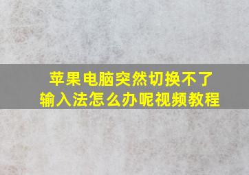 苹果电脑突然切换不了输入法怎么办呢视频教程