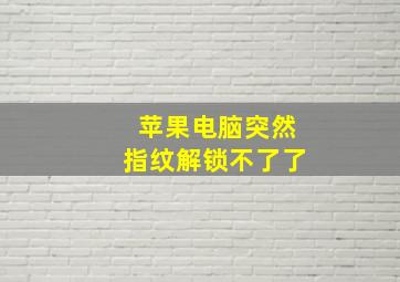 苹果电脑突然指纹解锁不了了