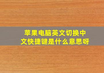 苹果电脑英文切换中文快捷键是什么意思呀