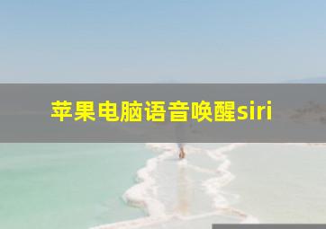 苹果电脑语音唤醒siri