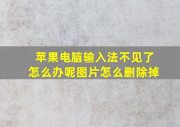 苹果电脑输入法不见了怎么办呢图片怎么删除掉