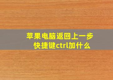 苹果电脑返回上一步快捷键ctrl加什么