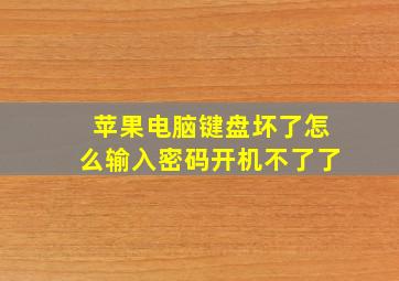 苹果电脑键盘坏了怎么输入密码开机不了了