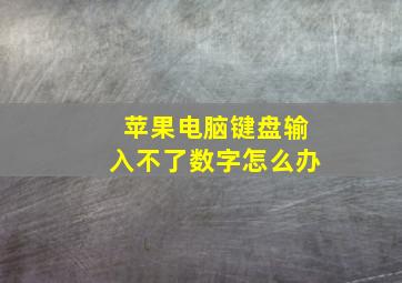 苹果电脑键盘输入不了数字怎么办