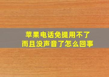 苹果电话免提用不了而且没声音了怎么回事