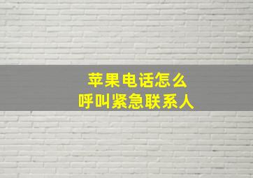 苹果电话怎么呼叫紧急联系人