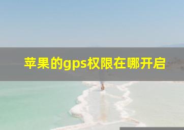 苹果的gps权限在哪开启