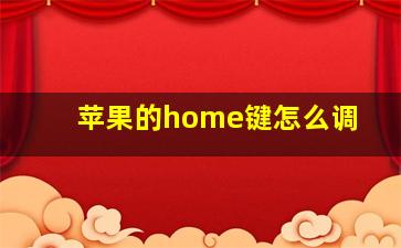 苹果的home键怎么调