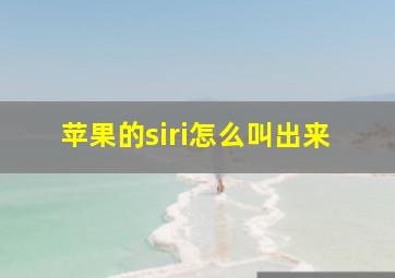 苹果的siri怎么叫出来