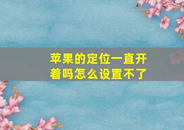 苹果的定位一直开着吗怎么设置不了