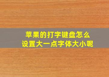 苹果的打字键盘怎么设置大一点字体大小呢