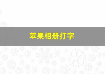 苹果相册打字