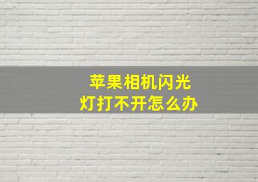 苹果相机闪光灯打不开怎么办