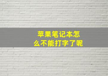 苹果笔记本怎么不能打字了呢