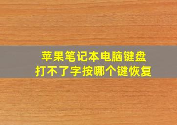 苹果笔记本电脑键盘打不了字按哪个键恢复