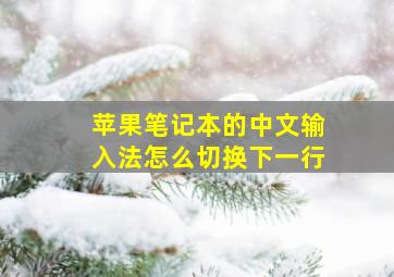 苹果笔记本的中文输入法怎么切换下一行