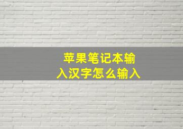 苹果笔记本输入汉字怎么输入