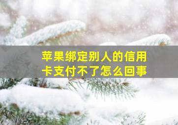 苹果绑定别人的信用卡支付不了怎么回事