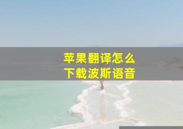 苹果翻译怎么下载波斯语音