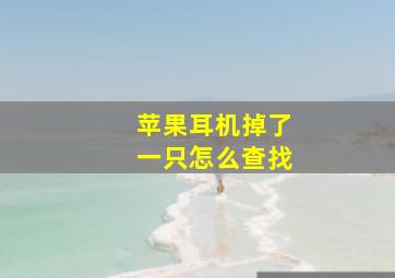 苹果耳机掉了一只怎么查找