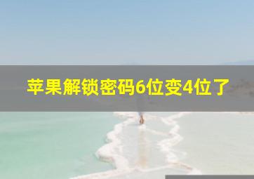 苹果解锁密码6位变4位了