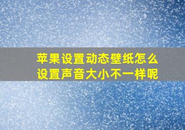 苹果设置动态壁纸怎么设置声音大小不一样呢