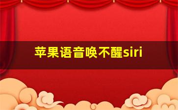 苹果语音唤不醒siri