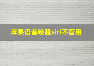 苹果语音唤醒siri不管用