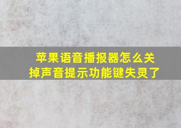 苹果语音播报器怎么关掉声音提示功能键失灵了