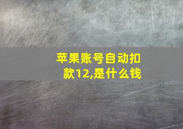 苹果账号自动扣款12,是什么钱