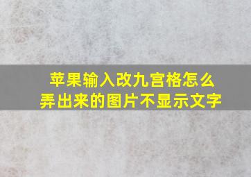 苹果输入改九宫格怎么弄出来的图片不显示文字