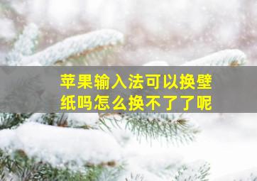 苹果输入法可以换壁纸吗怎么换不了了呢