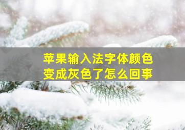 苹果输入法字体颜色变成灰色了怎么回事