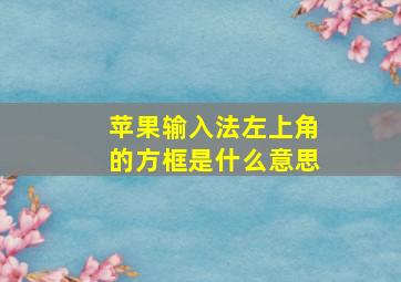 苹果输入法左上角的方框是什么意思