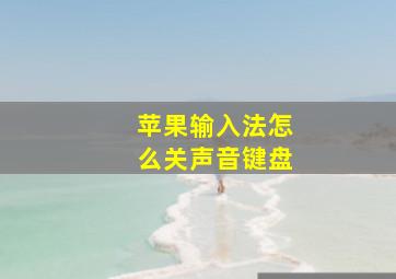 苹果输入法怎么关声音键盘