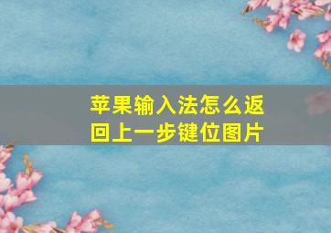 苹果输入法怎么返回上一步键位图片