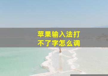 苹果输入法打不了字怎么调