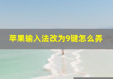 苹果输入法改为9键怎么弄