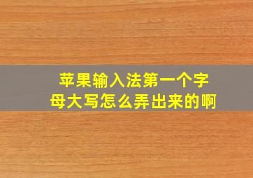 苹果输入法第一个字母大写怎么弄出来的啊