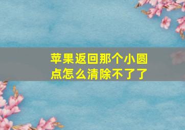 苹果返回那个小圆点怎么清除不了了