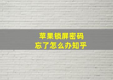 苹果锁屏密码忘了怎么办知乎