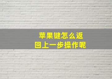 苹果键怎么返回上一步操作呢