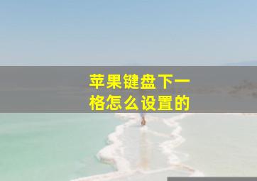 苹果键盘下一格怎么设置的