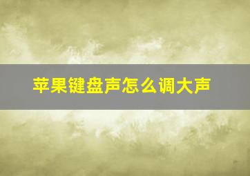 苹果键盘声怎么调大声