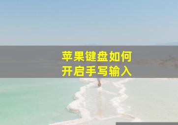 苹果键盘如何开启手写输入