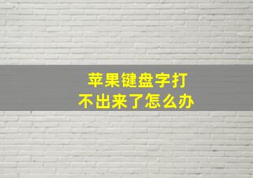 苹果键盘字打不出来了怎么办