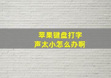 苹果键盘打字声太小怎么办啊